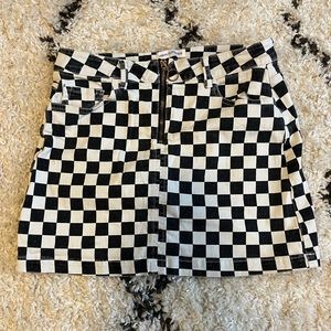 Amazon checkered zip up skirt